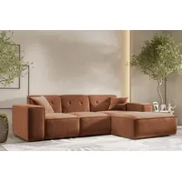 Fun Möbel Ecksofa Designersofa CESINA Stoff Perfect Harmony Rostbraun