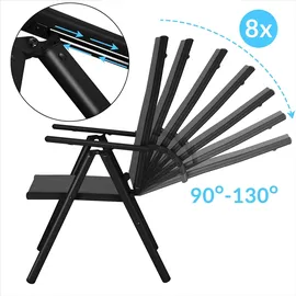 CASARIA Bern Gartenstuhl 60 x 65 x 111 cm anthrazit klappbar 2 St.