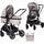Chipolino Kinderwagen Aura 2 in 1 umbaubar Wickeltasche Sitz umkehrbar bis 22 kg hellbraun - Braun