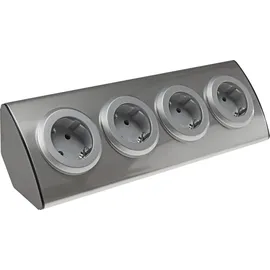 ChiliTec Steckdosenblock 4-fach Silber