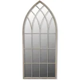 vidaXL Rustikaler Gartenspiegel Bogen 50 x 115 cm Silber/Weiß