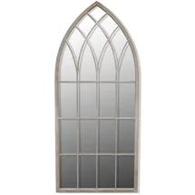 vidaXL Rustikaler Gartenspiegel Bogen 50 x 115 cm Silber/Weiß