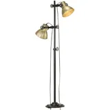 vidaXL Stehlampe 2-flammig Messing E27 Gusseisen