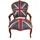 Casa Padrino Barock Salon Stuhl Union Jack Mahagoni braun