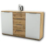 SchlafKONTOR Kombikommode Capri 150 x 90 x 38 cm Weiß