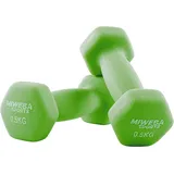 Miweba Sports Kurzhantel Gymnastikhanteln NKH100 - 9 Gewichtsklassen, (Set, Hanteln, Kurzhanteln, Gymnastikhanteln, Hantelset), Aerobic Hantel Set Kurzhantel Fitnesshanteln Gewichte grün 2 x 0,5 kg
