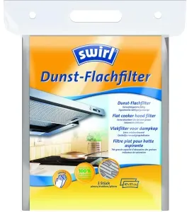 Swirl® Dunst-Flachfilter, Abzugshauben-Filter für alle gängigen Flachhauben, Format: 47 x 57 cm, 1 Packung = 2 Stück