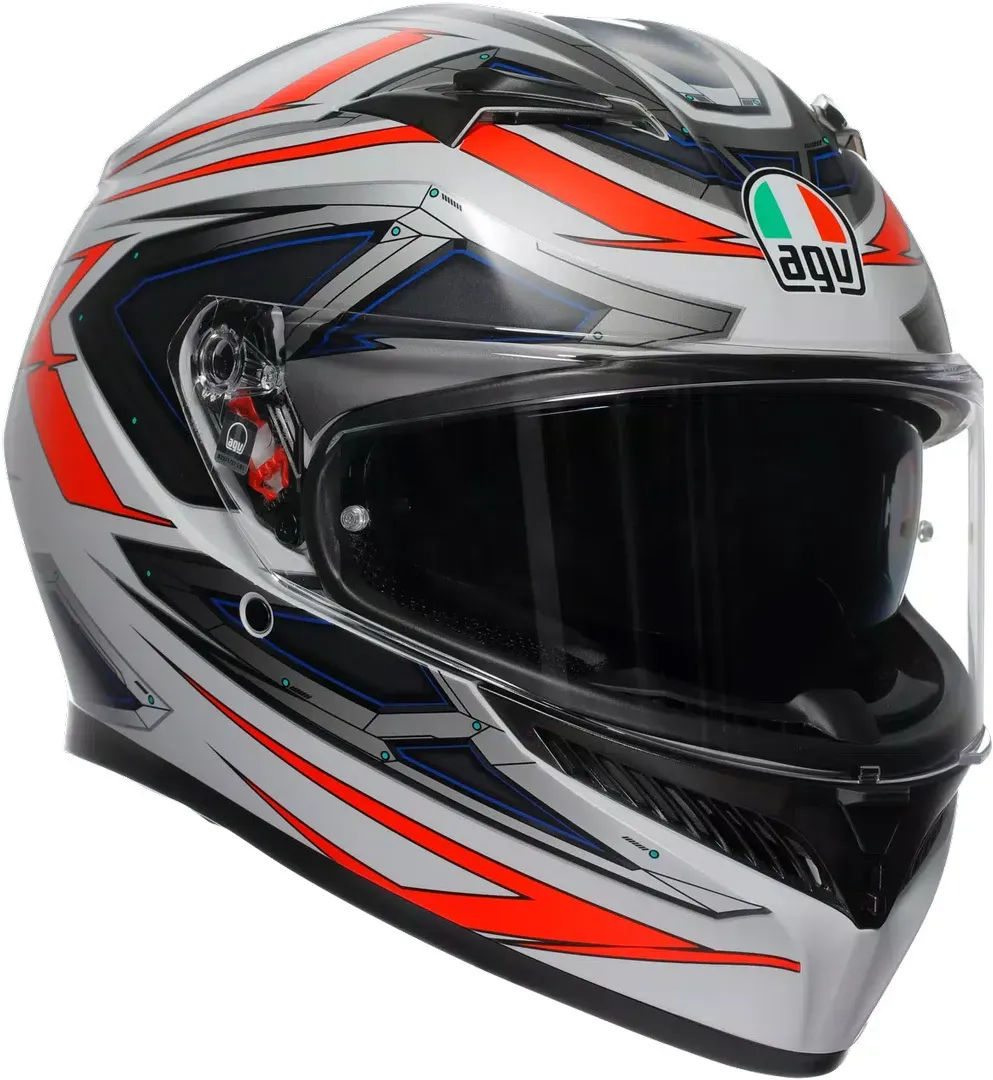 AGV K3 Space Helm, wit-rood, XS Voorman