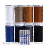 Gütermann Nähgarn-Set Denim 100 m, inkl. 5 Jeans-Nähnadeln