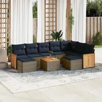 vidaXL Gartensofa-Set 10-tlg. grau