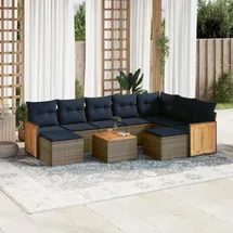 vidaXL Gartensofa-Set 10-tlg. grau