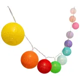 Lumi Jardin Girlande aus Baumwoll Kugeln 3,8 m Bunt