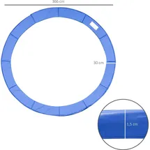 Homcom Trampolin Randabdeckung Ø366 cm-Blau) (Trampolin nicht inbegriffen)