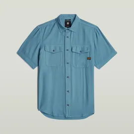 G-Star Slim Fit Kurzarmhemd Blau XS