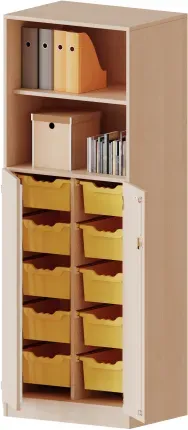 ErgoTray Kombi-Schrank, zweireihig, 5 Ordnerhöhen - evo180 Serie
