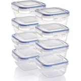 GRIZZLY Frischhaltedose quadratisch braun 0,5 l 8-teiliges Set