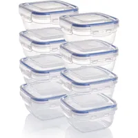 GRIZZLY Frischhaltedose quadratisch braun 0,5 l 8-teiliges Set