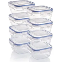 GRIZZLY Frischhaltedose quadratisch braun 0,5 l 8-teiliges Set