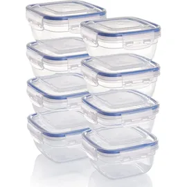 GRIZZLY Frischhaltedose quadratisch braun 0,5 l 8-teiliges Set