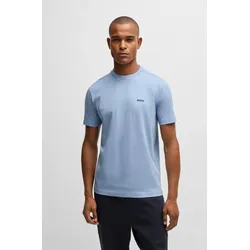Rundhalsshirt »Tee«, mit gummiertem Kontrast-Logo, Gr. XL, Open Blue499, , 90697304-XL