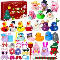 Edmirfun Adventskalender Gummi Enten 2024, 24 Tage Überraschungen Countdown Kalender Mit 24 Stück Weihnachten Quietscheenten Gummi Enten Badewannenspielzeug, Weihnachtsgeschenke Für Mädchen Und Jungen