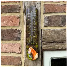 Antikas Windspiel Tierthermometer, aus Eisen, Grün Lackiert, Pferd Motiv grün