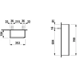 Laufen Lani Halbhochschrank 35,5 x 70 x 18,5 cm Specialcolor Glas/MDF