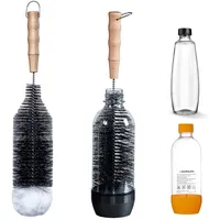 LiangMai Flaschenbürste kompatibel mit SodaStream 1L Flaschen, Crystal PET und Duo Flaschen, KST-Flasche und 1L Glasflasche, als Gläserbürste, Flaschenreiniger mit Wollkopf & Lang Griff