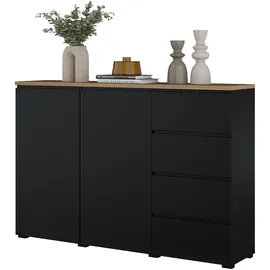 OTTO home Highboard Modo 150 x 100 x 34,5 cm Schwarz / Eiche Mauvella