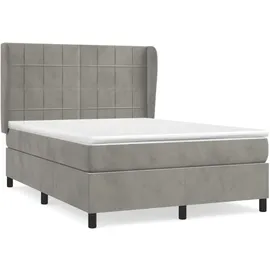 vidaXL Boxspringbett 140 x 200 cm Hellgrau