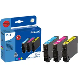 Pelikan Promo Pack P34 - 3er-Pack - Gelb, Cyan, Magenta - kompatibel - Tintenpat