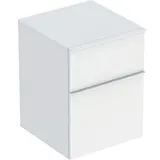 Geberit iCon Seitenschrank, 2 Schubladen, weiß matt