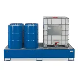 Steinbock® Auffangwanne aus Stahl für 2x KTC/IBC, blau