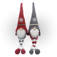 Lemodo Wichtel 2er Set, Weihnachtswichtel als Kantenhocker, Gnome mit Strickmütze