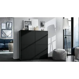 Vladon Highboard 104 x 105,5 x 35,5 cm Schwarz matt