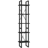 vidaXL Bücherregal 5 Fächer Schwarz 40x30x175 cm Holzwerkstoff