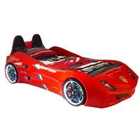 Xlmoebel Autobett Neues Kinderbett aus Holz im Stil eines Rennwagens (Autobett), Hergestellt in Europa rot