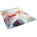 Pergamon Designer Teppich Faro Tropical Bunte Blätter Bunt 140x200cm