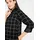 bonprix Karierte Longbluse mit Taschen Schwarz 48
