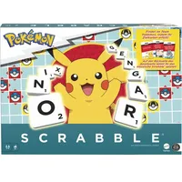 Mattel Scrabble Pokémon mit Mega Figur Familienspiel für 2 bis 4 Spieler