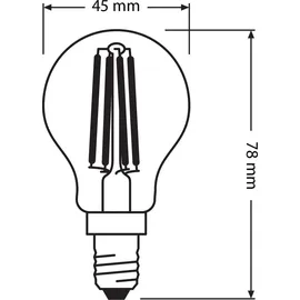 Osram LED Tropfenform E14/4 Watt/Energie E Glas