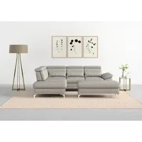 sit&more Ecksofa »Cabrio L-Form, mit Sitztiefenverstellung, Arm- und Kopfteilverstellung«, 3 Nierenkissen, Federkern, optional Bettfunktion und Stauraum