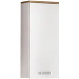 Schildmeyer Hängeschrank Alina, weiß eiche Wotan, Metall, 2 Fächer, 32.7x72.3x16.2 cm, Made in Germany, hängend, Badezimmer, Badezimmerschränke, Hängeschränke