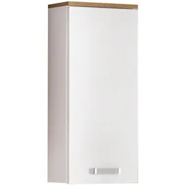 Schildmeyer Hängeschrank Alina, weiß eiche Wotan, Metall, 2 Fächer, 32.7x72.3x16.2 cm, Made in Germany, hängend, Badezimmer, Badezimmerschränke, Hängeschränke