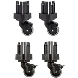 PROREGAL 4x Rad mit Bremse und Adapter für Euro-Norm Großbehälter | Schwarz