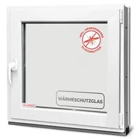 Kellerfenster 50x60 cm 2 fach Verglasung - Alle Größen Kunststofffenster 60mm Profil -Din Rechts- BxH: 500x600mm Perfekt für Fenster Gartenhaus, Garagenfenster, Hauskeller mit Dreh-Kipp System