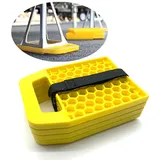 Wohnmobil Nivellierpads mit Wagenheber-Block - Verstärkte Struktur, Rutschfest, Wetterfest für Wohnwagen und Wohnmobile (Gelb)