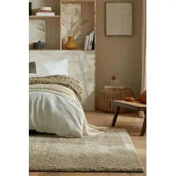 Hochflor-Teppich FLAIR RUGS "Feather", beige (natur), B:120cm H:40mm L:170cm, Kunstfaser, Teppiche