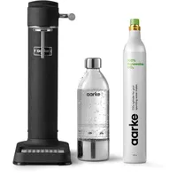 Aarke Carbonator 3, Premium Wassersprudler, Mattschwarz Finish + Aarke 60L CO2-Zylinder, 100% erneuerbares CO2