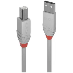 LINDY USB-Kabel USB 2.0 USB-A Stecker, USB-B Stecker 5.00 m Grau  36685